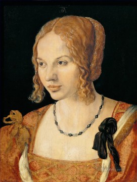 marriage portrait of isaac massa en beatrix van der laen Painting - Portrait of a Young Venetian Woman Nothern Renaissance Albrecht Durer